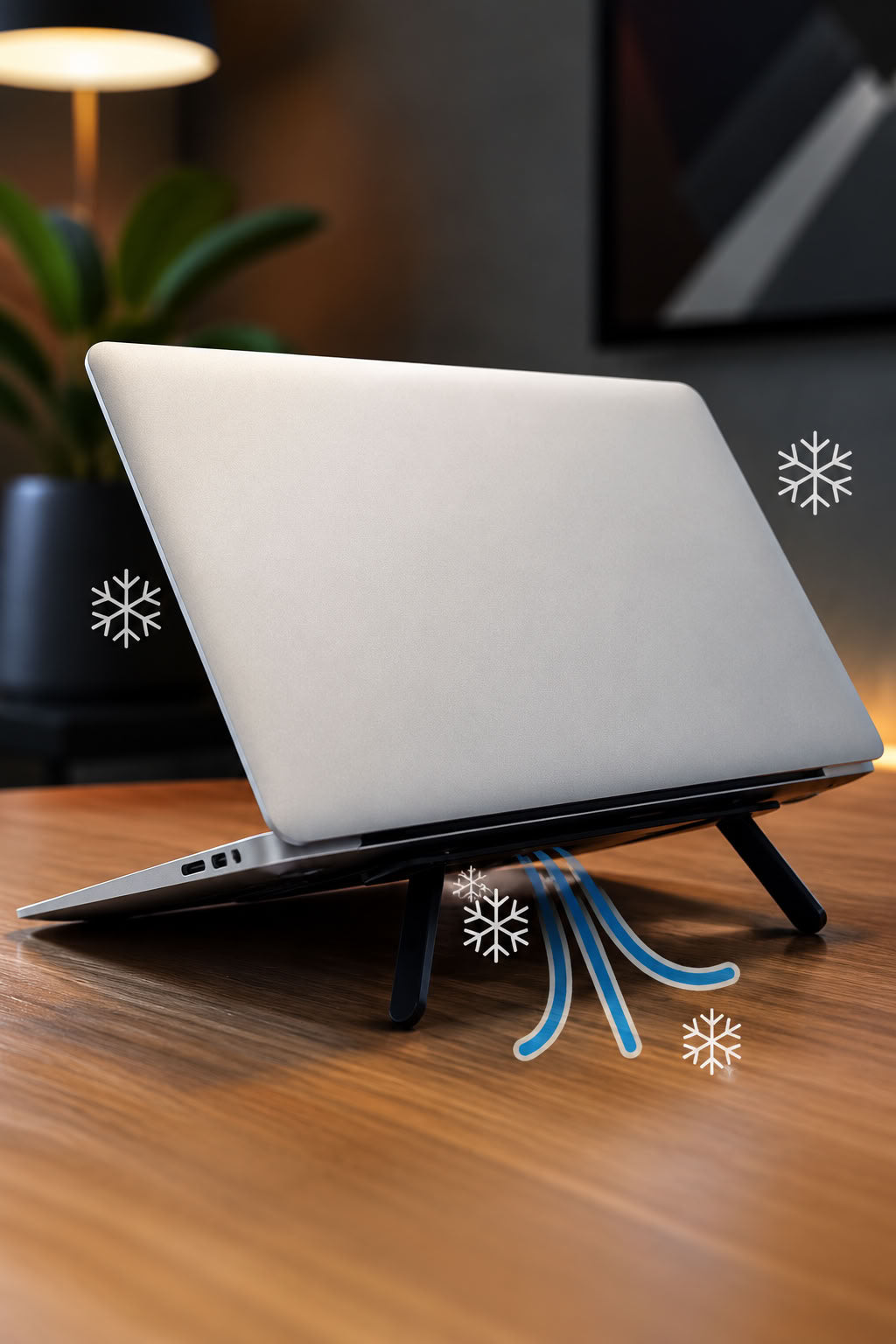 2 kademeli katlanabilir laptop standı, yapışkanlı tabanlı taşınabilir notebook yükseltici ve kaymaz ergonomik bilgisayar standı