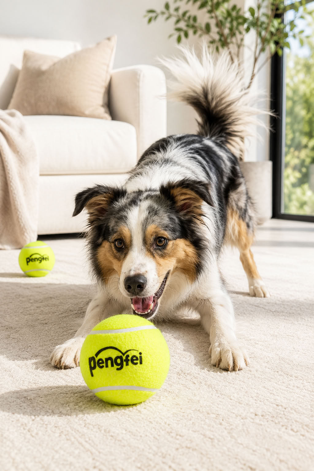 2’li paket sert köpek eğitim tenis topu, 7,5 cm zıplayan dayanıklı köpek topu, getir götür oyunu için oyun topu
