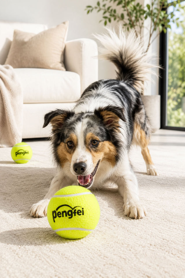 2’li paket sert köpek eğitim tenis topu, 7,5 cm zıplayan dayanıklı köpek topu, getir götür oyunu için oyun topu
