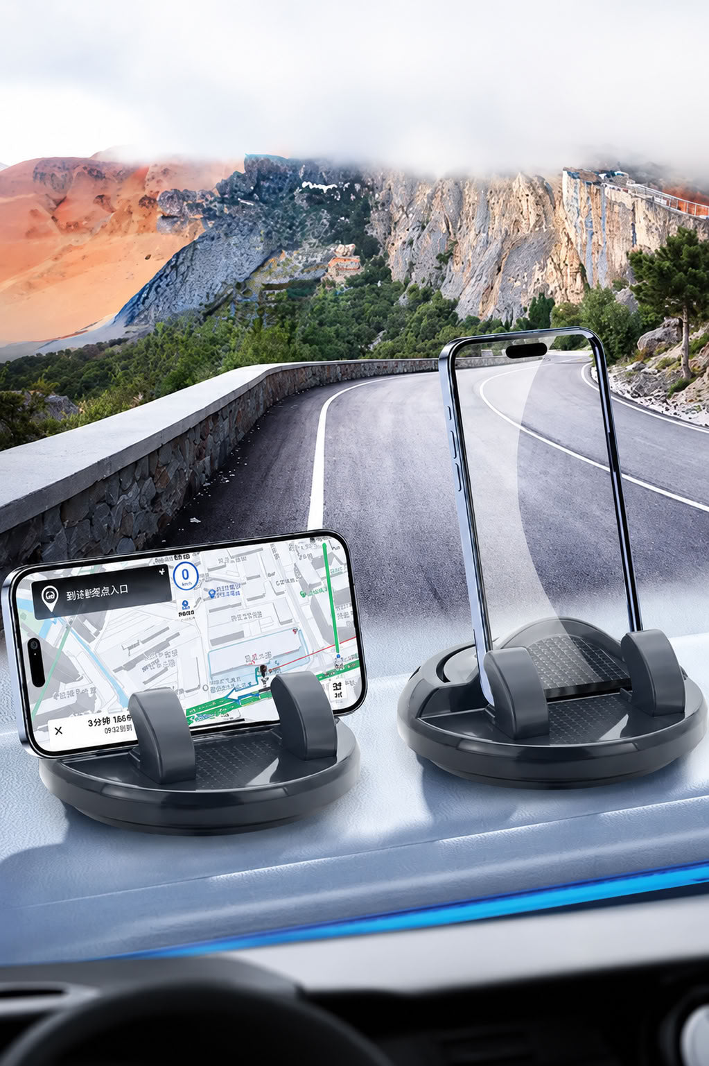 360 derece dönebilen numaratörlü araç telefon tutucu, yapışkanlı torpido üstü araba telefon tutacağı ve gizlenebilir park numaratörü