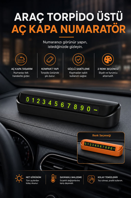Fosforlu Otomobil Park Numaratörü Aç Kapa Numaratör Telefon Numarası Araba Parktel Numaralık