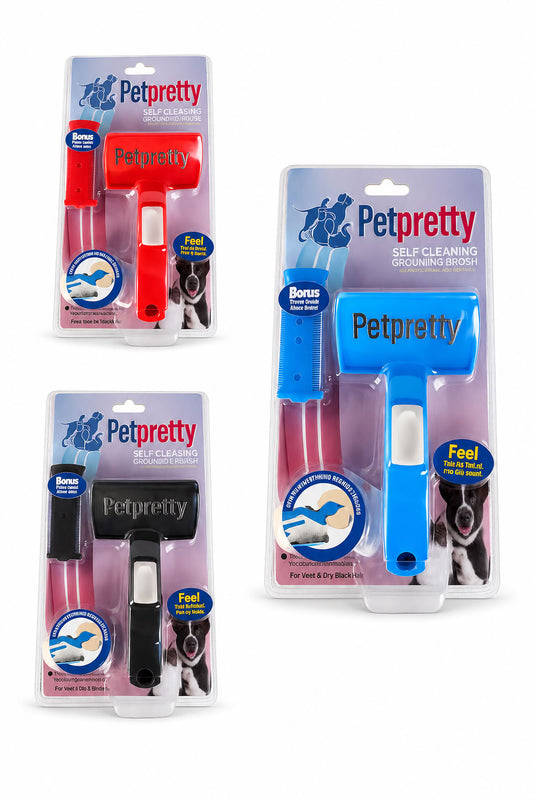 Petpretty Otomatik Basmalı Kedi Köpek Tüy Toplama Tarağı Seti