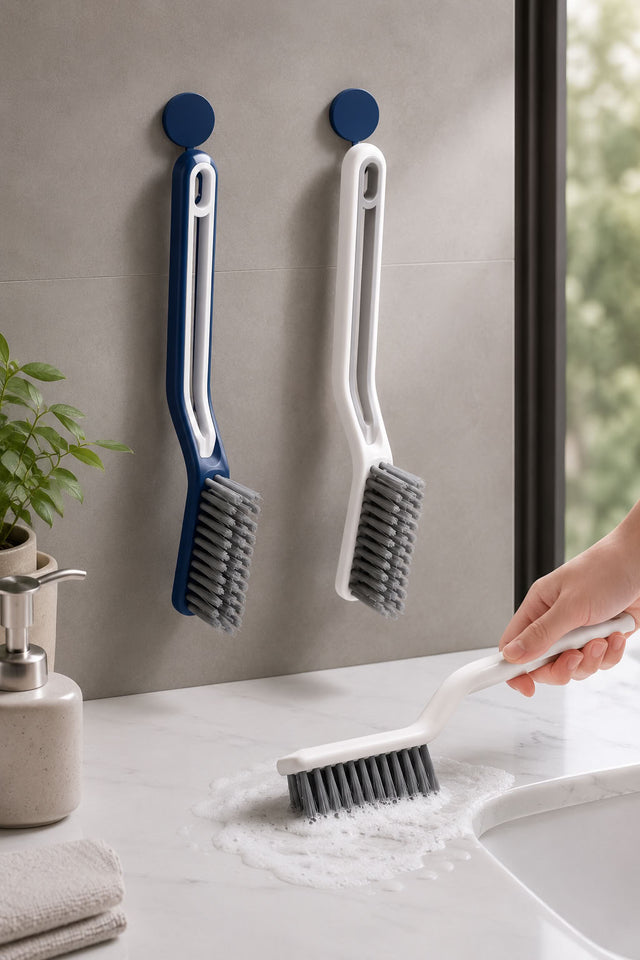 Banyo mutfak temizlik fırçası cımbızlı, sert kıllı fayans derz gider ocak arası temizleme fırçası ve askılı detay aparatı