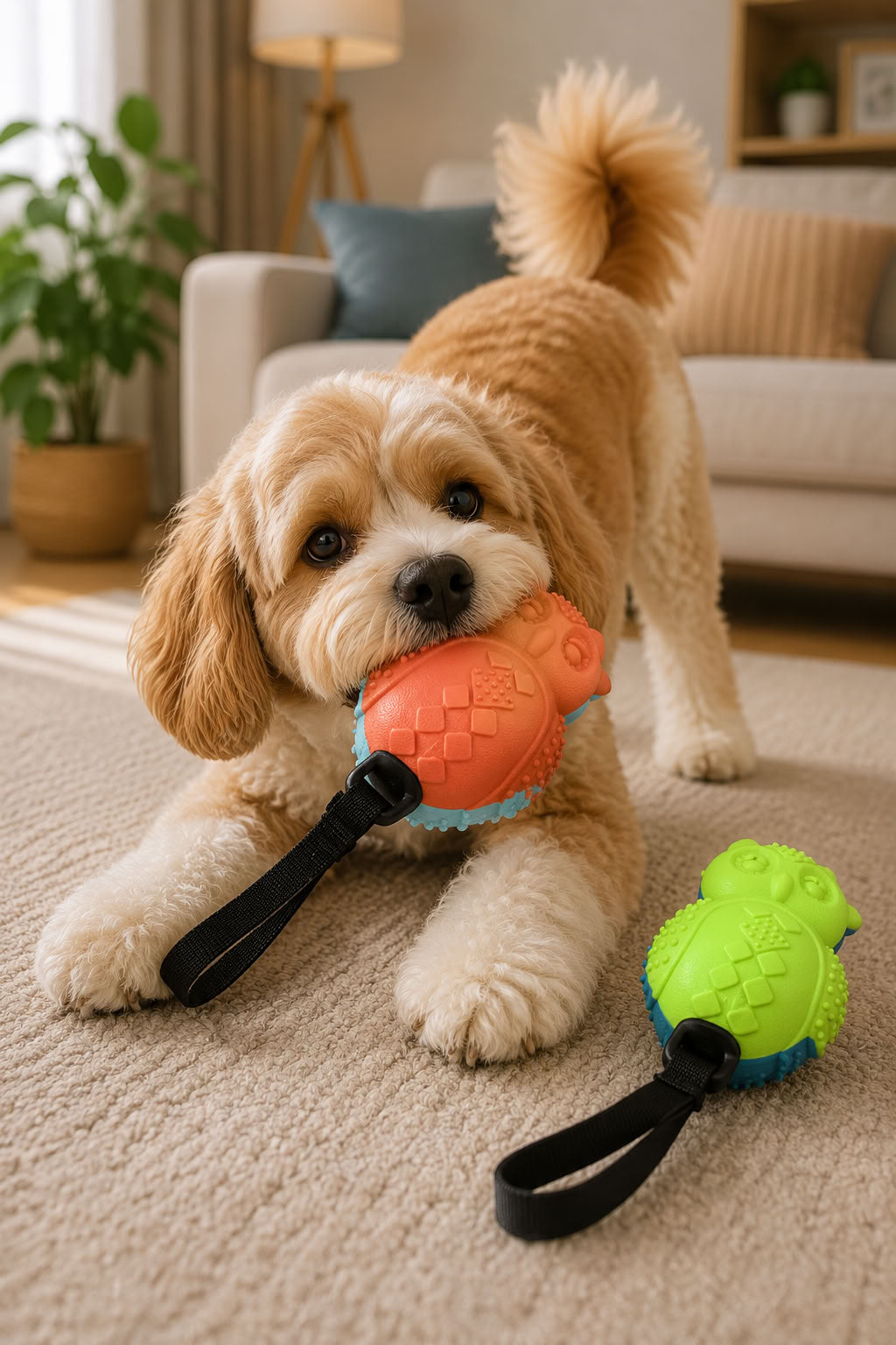 15 cm baykuş tasarımlı köpek oyuncağı, dokulu diş kaşıma yüzeyli, çekiştirme saplı, günlük oyun ve enerji atma için eğlenceli köpek diş kaşıma oyuncağı