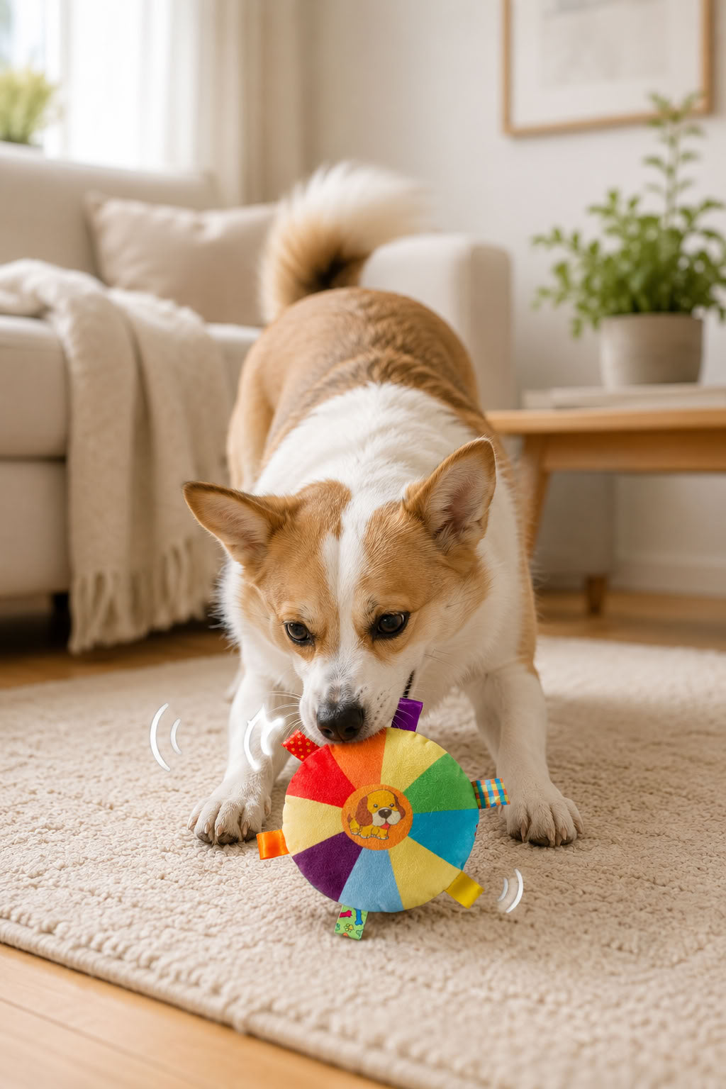 Çıngıraklı sesli peluş evcil hayvan oyuncağı, kedi ve köpek için 15 cm yumuşak pelüş oyuncak, renkli ses çıkaran oyuncak