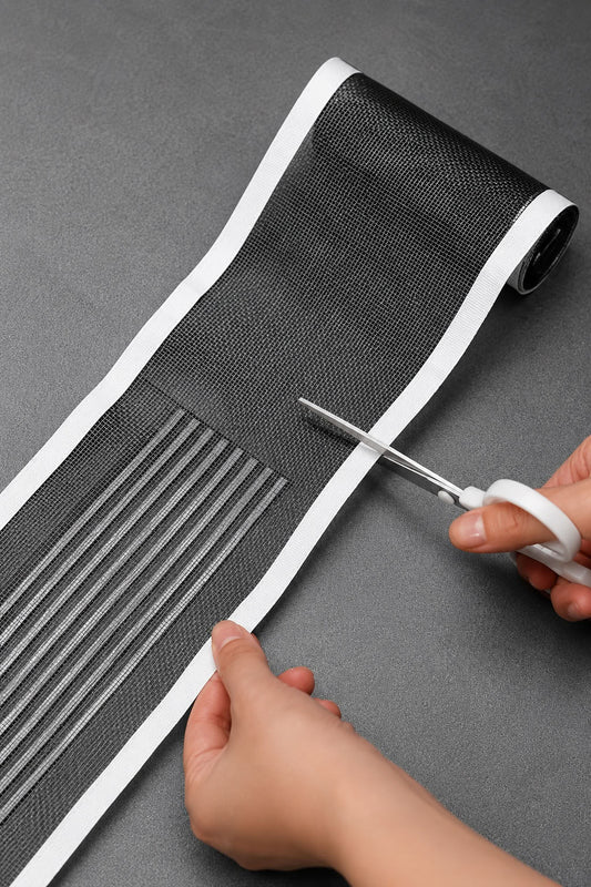 Çok amaçlı gider süzgeci ve sineklik tamir kiti 10 cm x 4 metre, kesilebilir suya dayanıklı paslanmaz file bant
