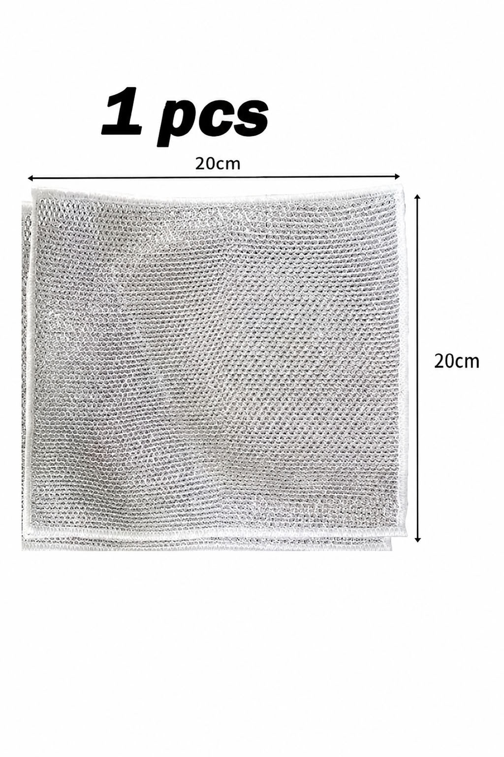 Çok amaçlı sihirli tel temizlik bezi 20x20 cm, tava, ocak, tezgah, lavabo, banyo, yağ ve kir temizliği için güçlü tel dokulu bez