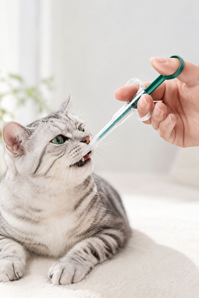 Evcil hayvan hap yutturma aparatı, kedi ve köpeklerde hap vermeyi kolaylaştıran yumuşak uçlu kontrollü hap verme şırıngası