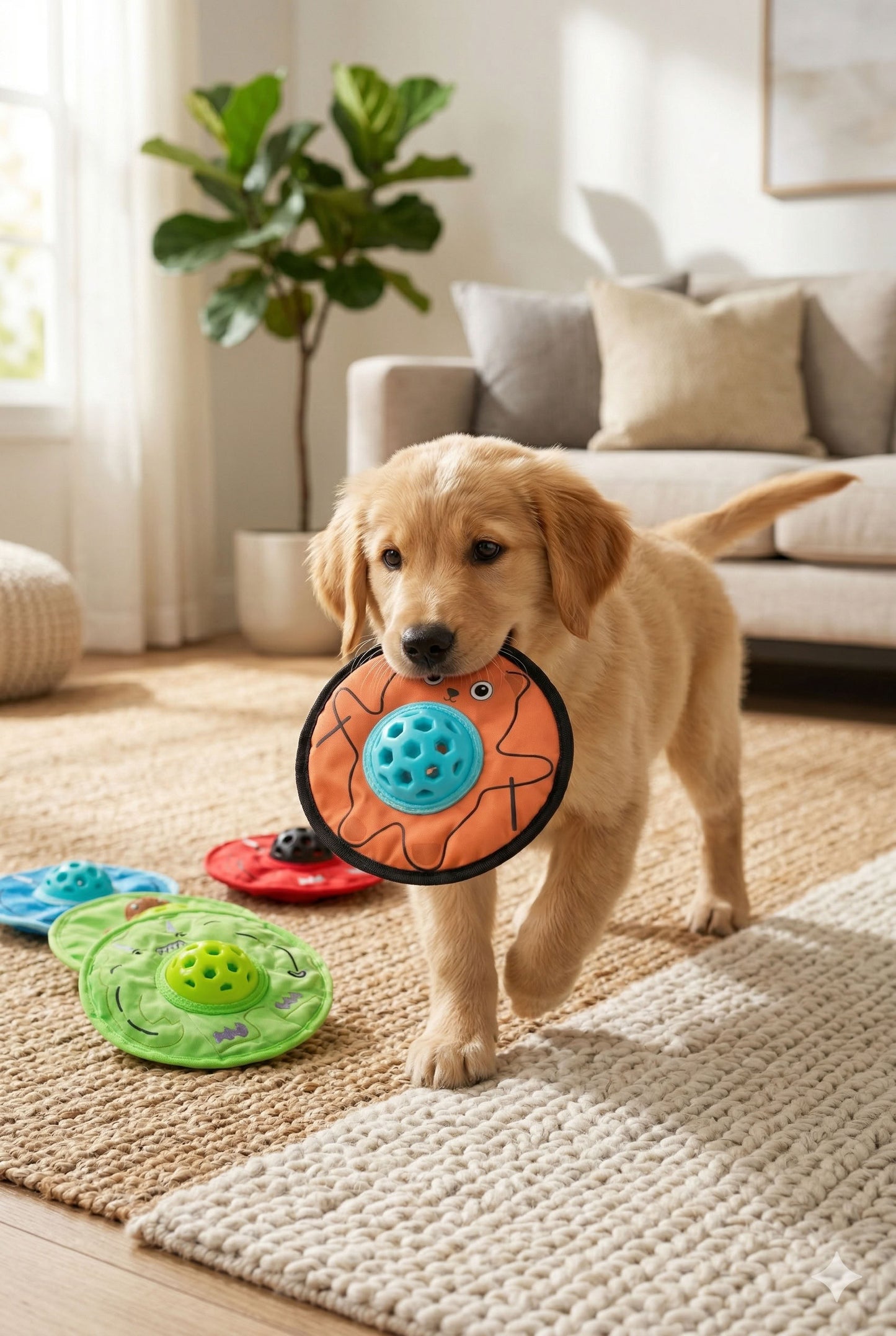 Kauçuk detaylı UFO model köpek ısırma oyuncağı, hafif disk formlu, getir götür oyunlarına uygun, diş kaşıma ve çiğneme davranışını destekleyen köpek oyuncağı