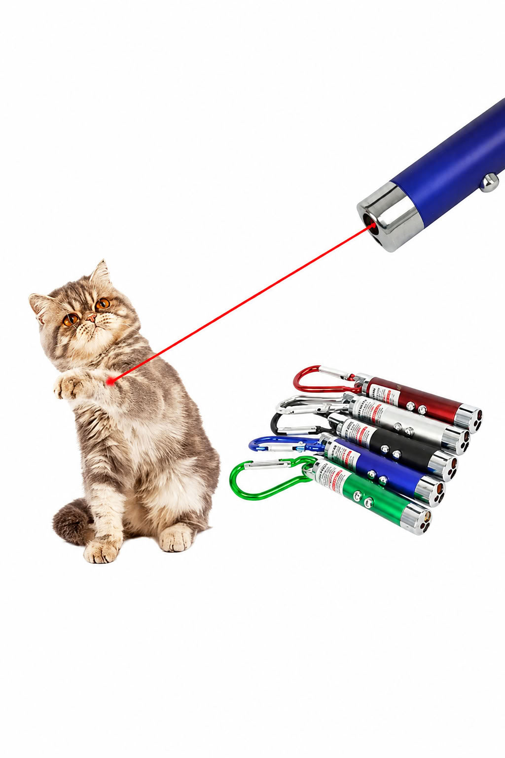 Kedi Lazer Oyuncağı Güçlü Kırmızı Lazer Işıklı İnteraktif Kedi Oyuncağı Taşınabilir Karabinalı Kedi Lazeri Lazer Oyuncak Evcil Hayvan Oyuncak Eğlenceli Kedi Oyuncağı