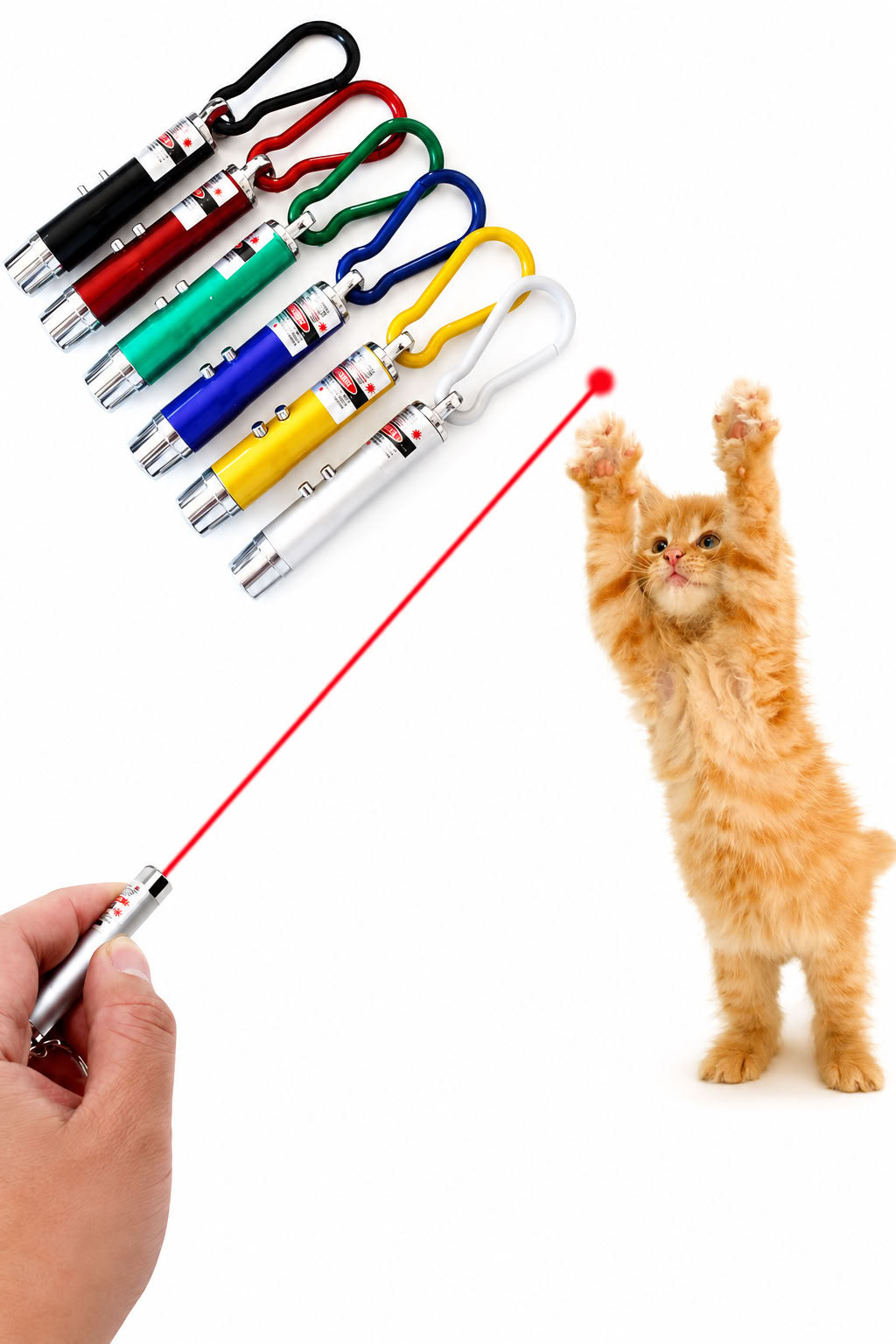 Kedi Lazer Oyuncağı Güçlü Kırmızı Lazer Işıklı İnteraktif Kedi Oyuncağı Taşınabilir Karabinalı Kedi Lazeri Lazer Oyuncak Evcil Hayvan Oyuncak Eğlenceli Kedi Oyuncağı