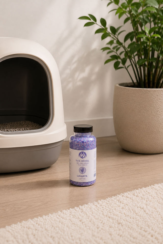 Lavanta esanslı antibakteriyel kedi kumu koku giderici 350 g, kedi tuvaleti kokusunu azaltmaya yardımcı ferahlatıcı ürün