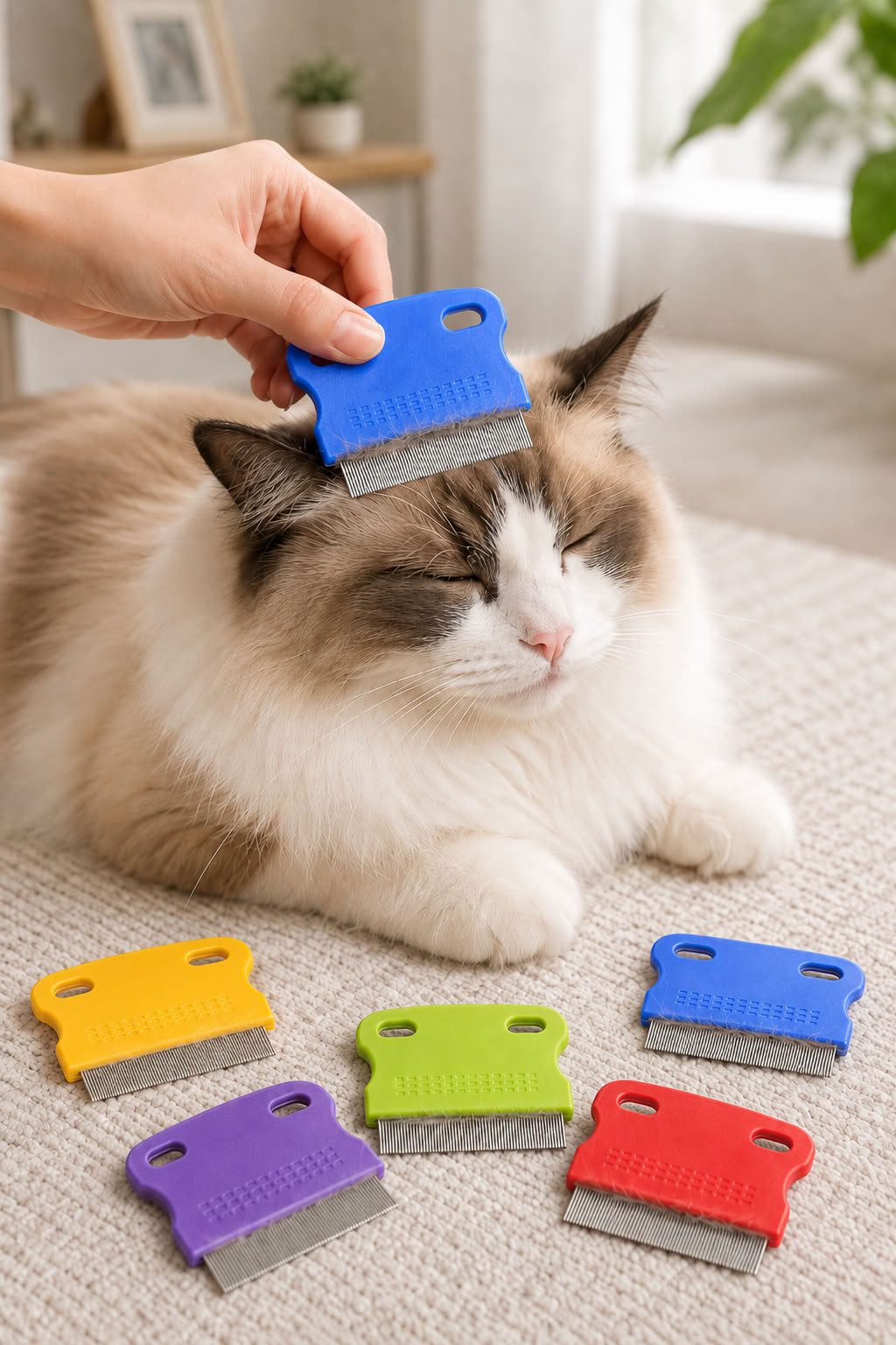Mini bit pire tarağı, kedi ve köpekler için sık metal dişli bakım tarağı, pire yumurtası, bit ve ince kir kalıntılarını taramaya yardımcı kompakt evcil hayvan tarağı