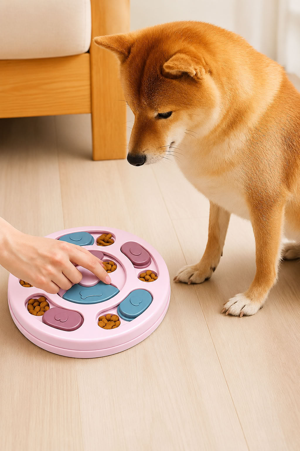 Obezite engelleyici mama hazneli köpek oyuncağı, kaydırmalı bulmaca tasarımlı yavaş yeme mama kabı, ödül mama hazneli interaktif köpek oyuncağı