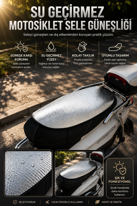 Su geçirmez motosiklet sele güneşliği, seleyi güneşten ve yağmurdan koruyan pratik motosiklet sele koruyucu örtü