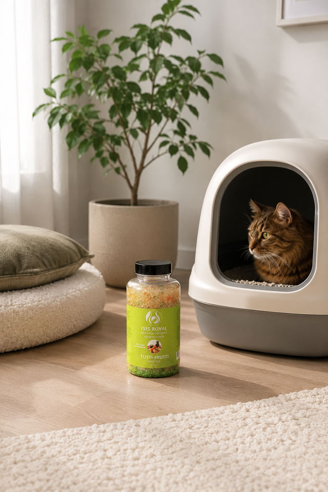 Tutti-frutti aromalı antibakteriyel kedi kumu koku giderici 350 g, kedi tuvaleti kokusunu azaltmaya yardımcı meyveli ferahlatıcı ürün