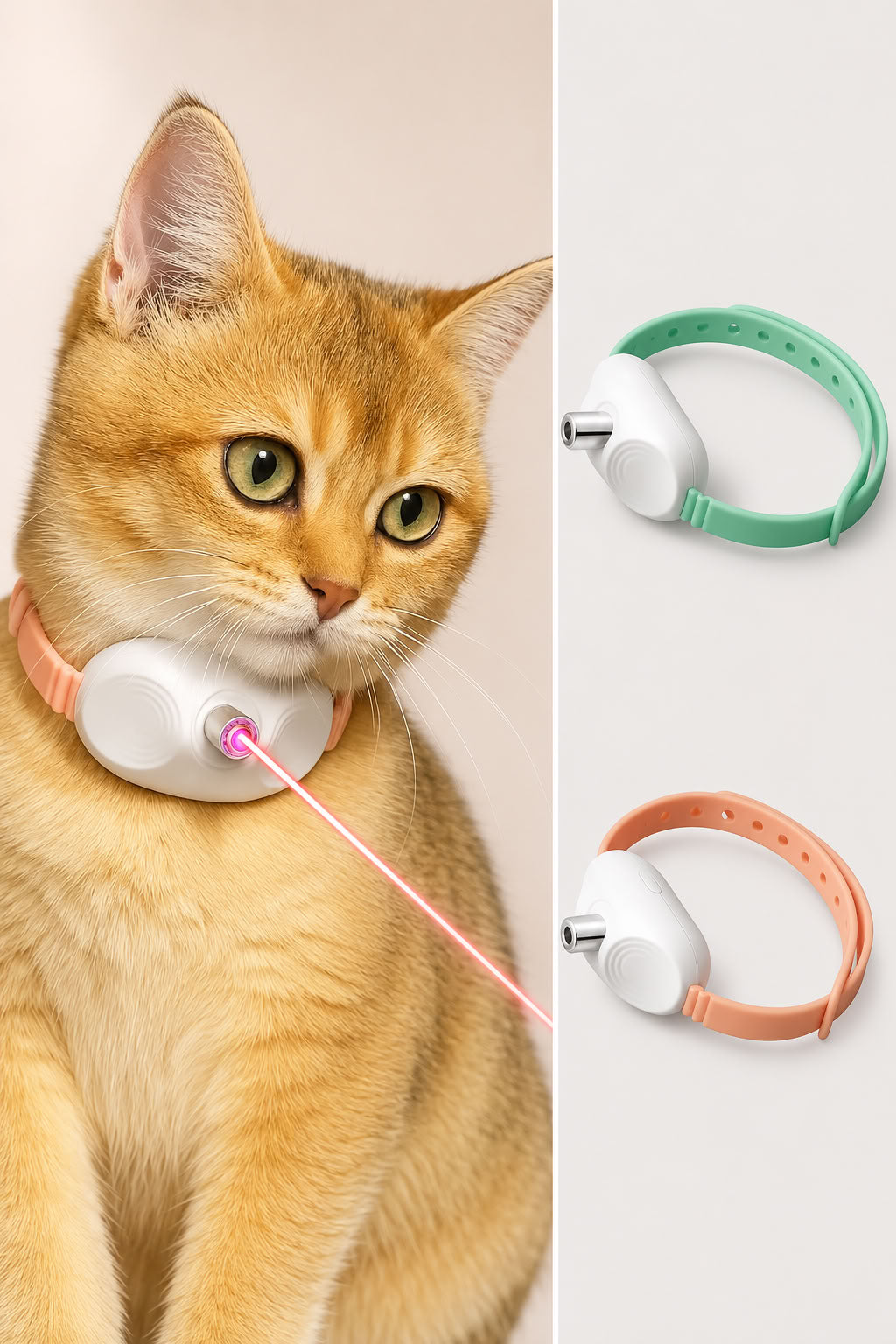 USB şarjlı kedi lazer boyunluğu, otomatik hareketli kırmızı lazer ışıklı, kedilerin kovalamaca ve av oyunlarını destekleyen interaktif kedi oyuncağı